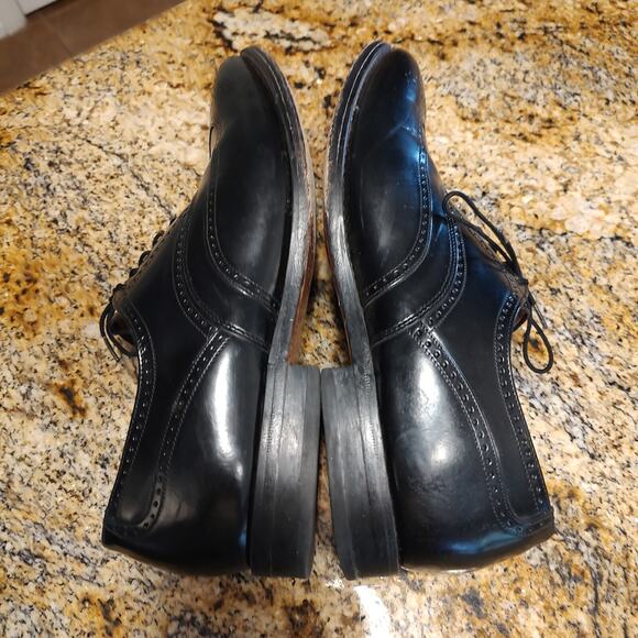 Johnston & Murphy Optima Black Leather Wingtip Dress Oxford Shoes US 9M